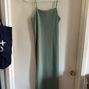 H&M Green Spaghetti Strap Slip Dress